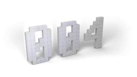 Die Zahl 004 als 3D Modell