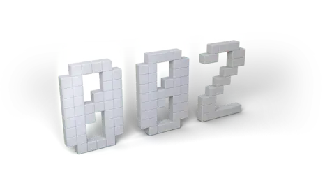 Die Zahl 002 als 3D Modell